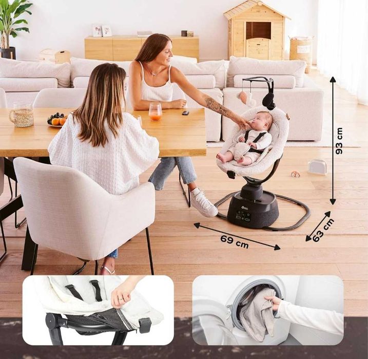 Cadeira baloiço Babymoov Balancín Swoon Evolution curl white