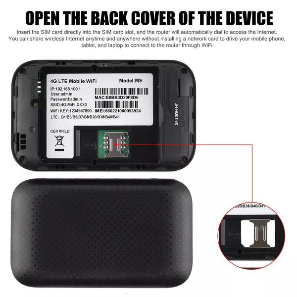 Портативний модем з екраном 4G/5G Wireless Mobile Wi-Fi M9S-ELCD