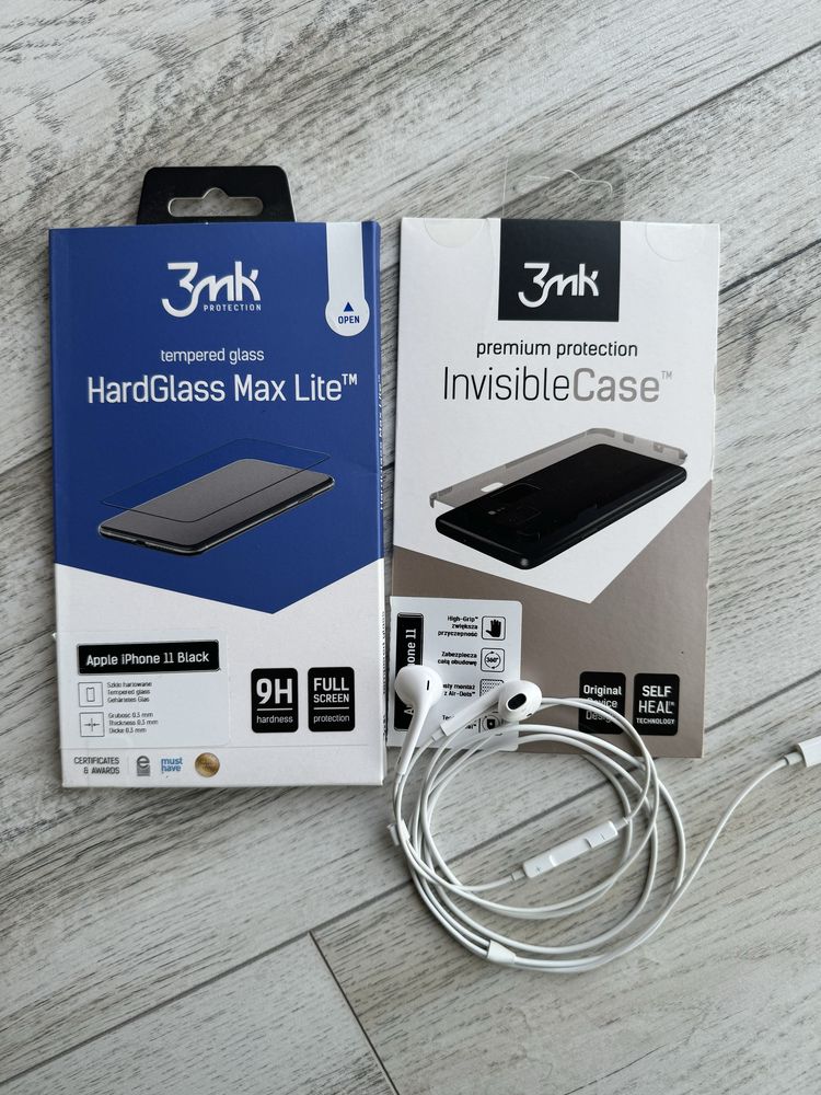 Gratis + Folia ochronna przód + tył + słuchawki iPhone 11
