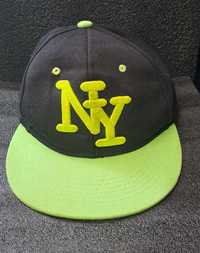 Czapka z daszkiem NY snapback czarno-zielona