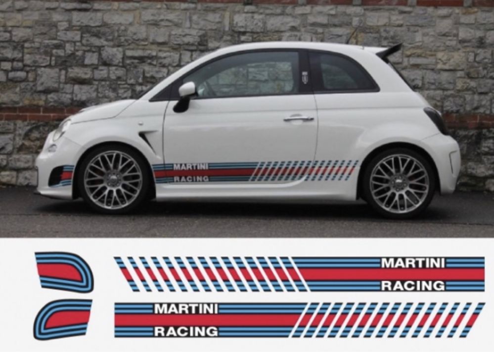 Zestaw pasów na boki naklejki Martini Racing uniwersalne