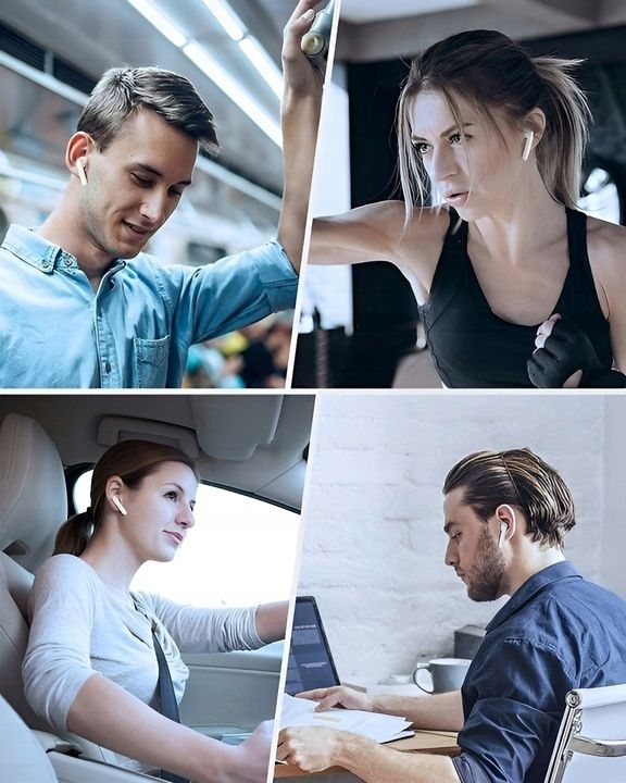 Słuchawki Bezprzewodowe Bluetooth Mikrofon Douszne Sportowe Pro + Powe