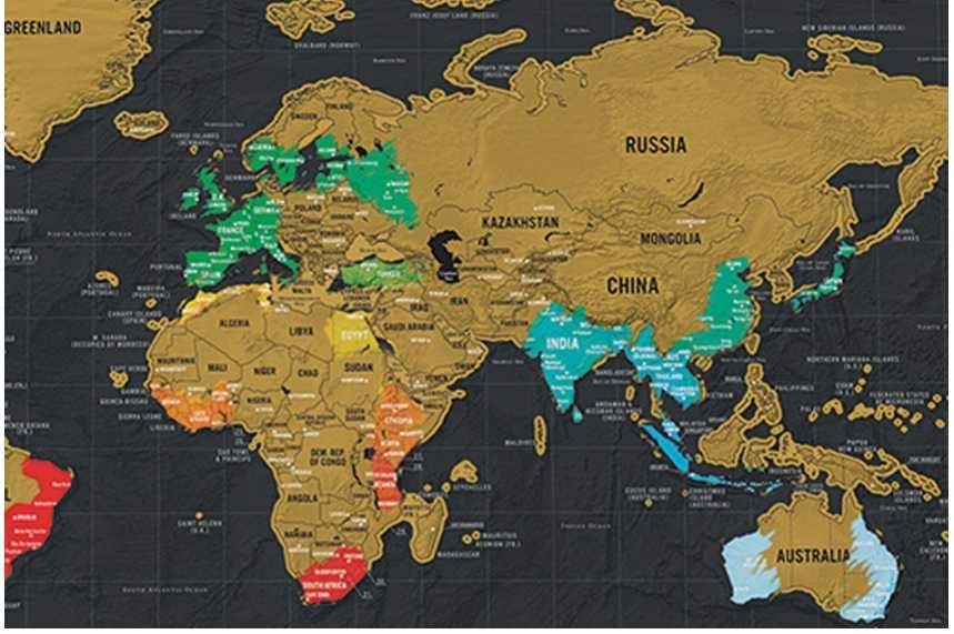 Mapa świata zdrapka na ścianę plakat akcesoria