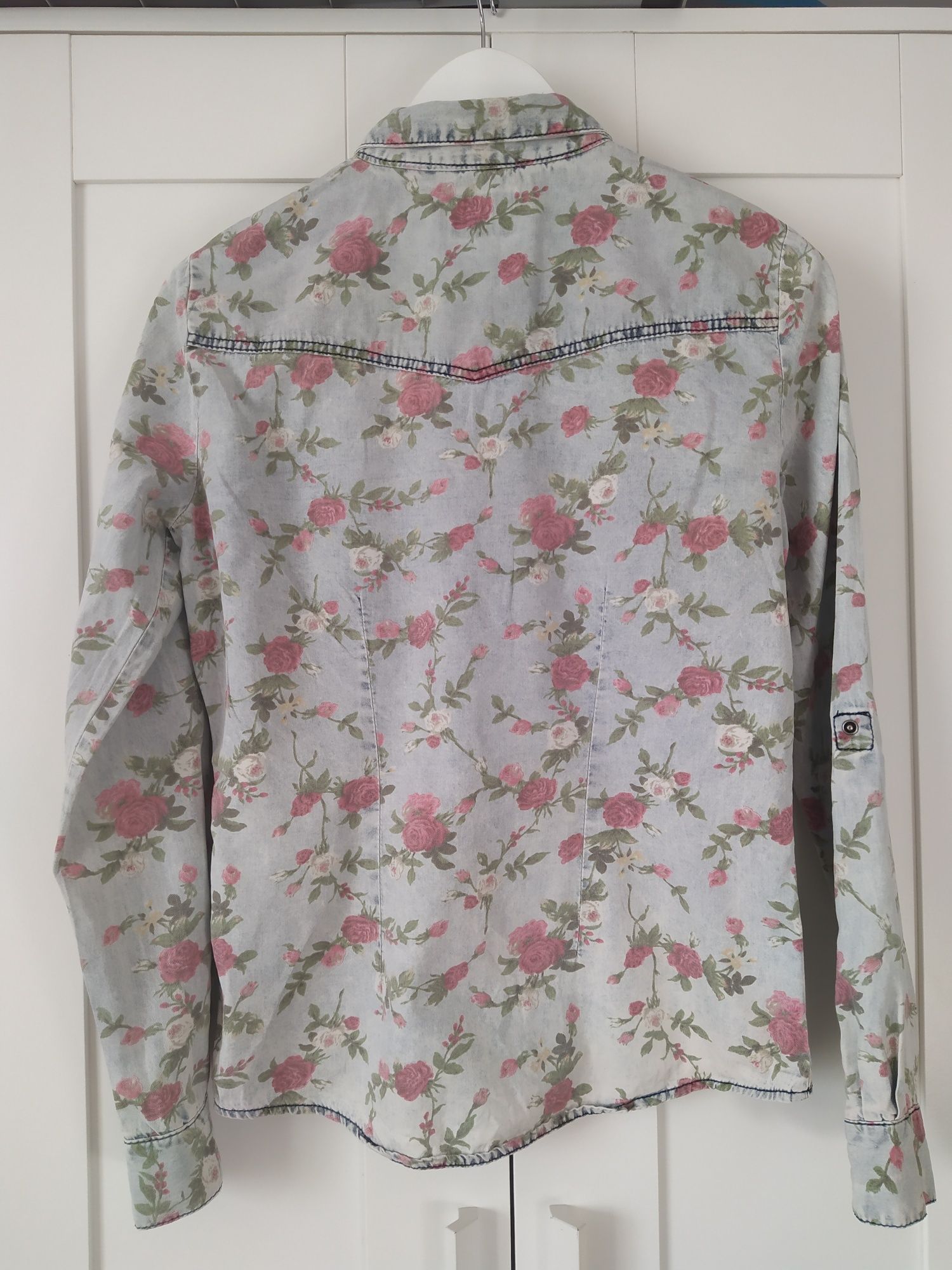 Bawełniana koszula dżinsowa w kwiaty rozmiar S ONLY