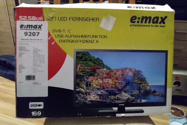 Telewizor LED 21 cali E:MAX 9207 uszkodzona matryca