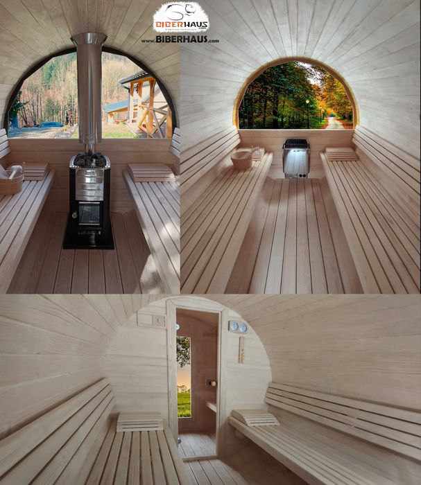 SAUNA Ogrodowa 300 cm + OKNO 50% + PRZEBIERALNIA +GRATIS Beczka +Akces