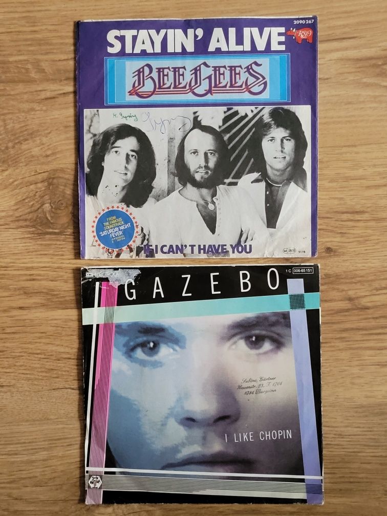 Płyta winylowa singiel 7" 45t Bee Gees Gazebo Eddy Geant Aneka Boney M