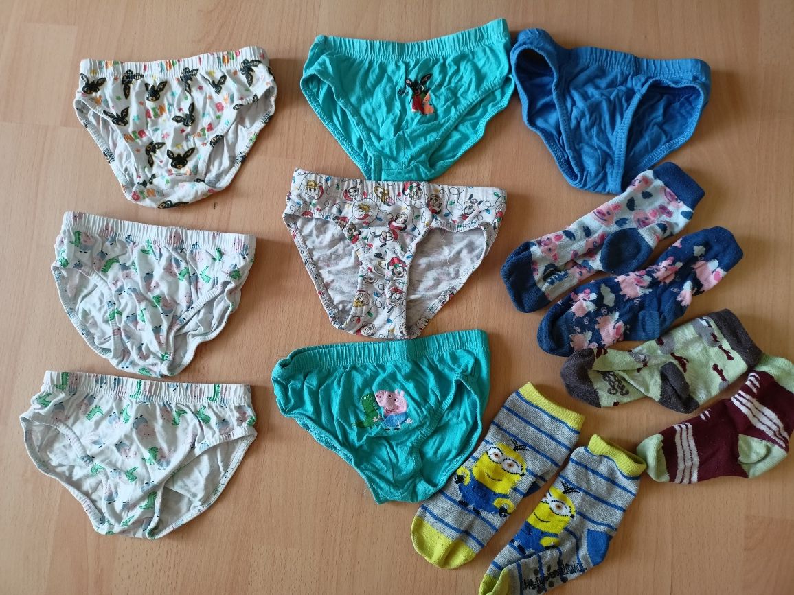 Paka zestaw majtki 92,98 świnka Peppa Bing skarpetki