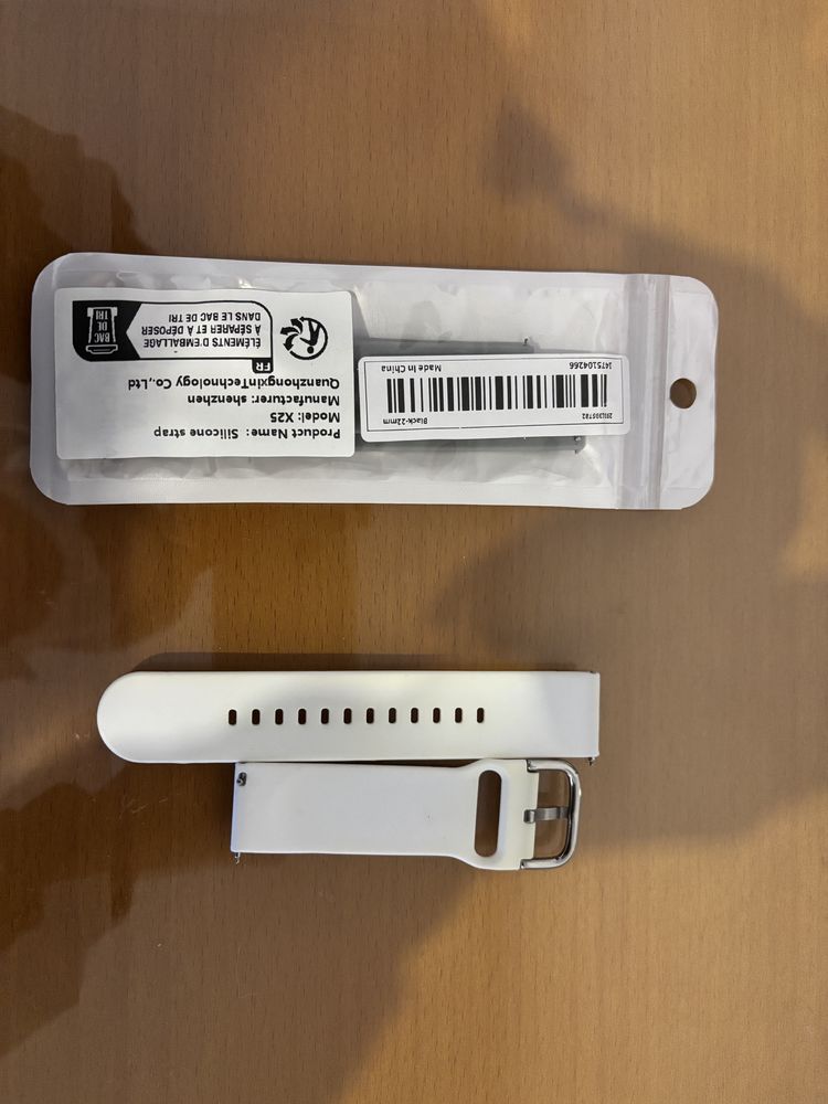 Braceletes SmartWatch Branca e Cinza 22 mm