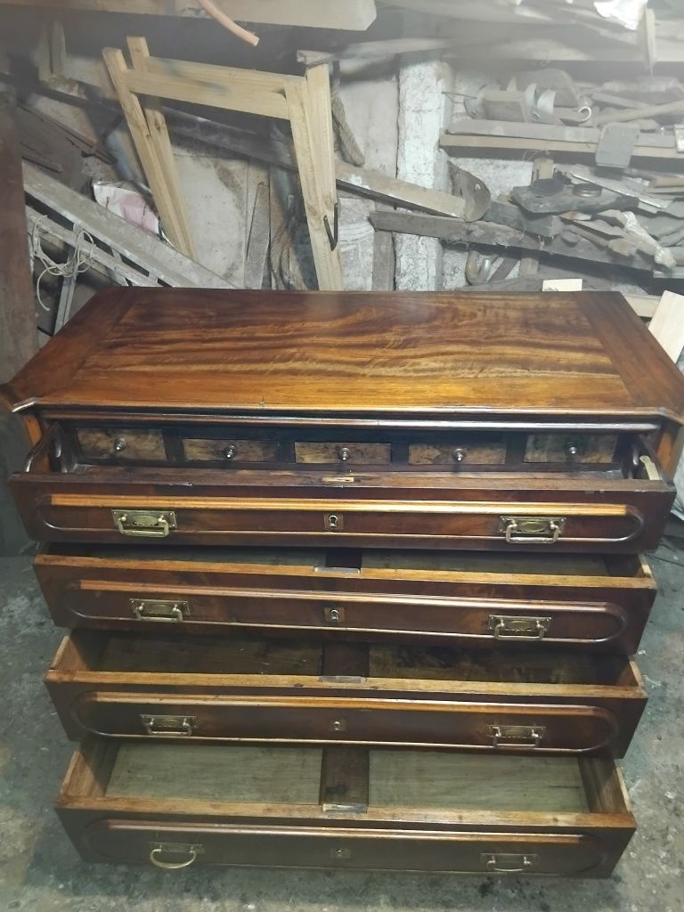 Comoda victoriana com escrivaninha séc xlx