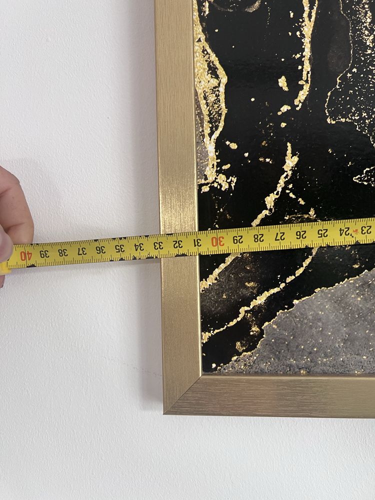 Zestaw grafik złota rama loft abstrakcja