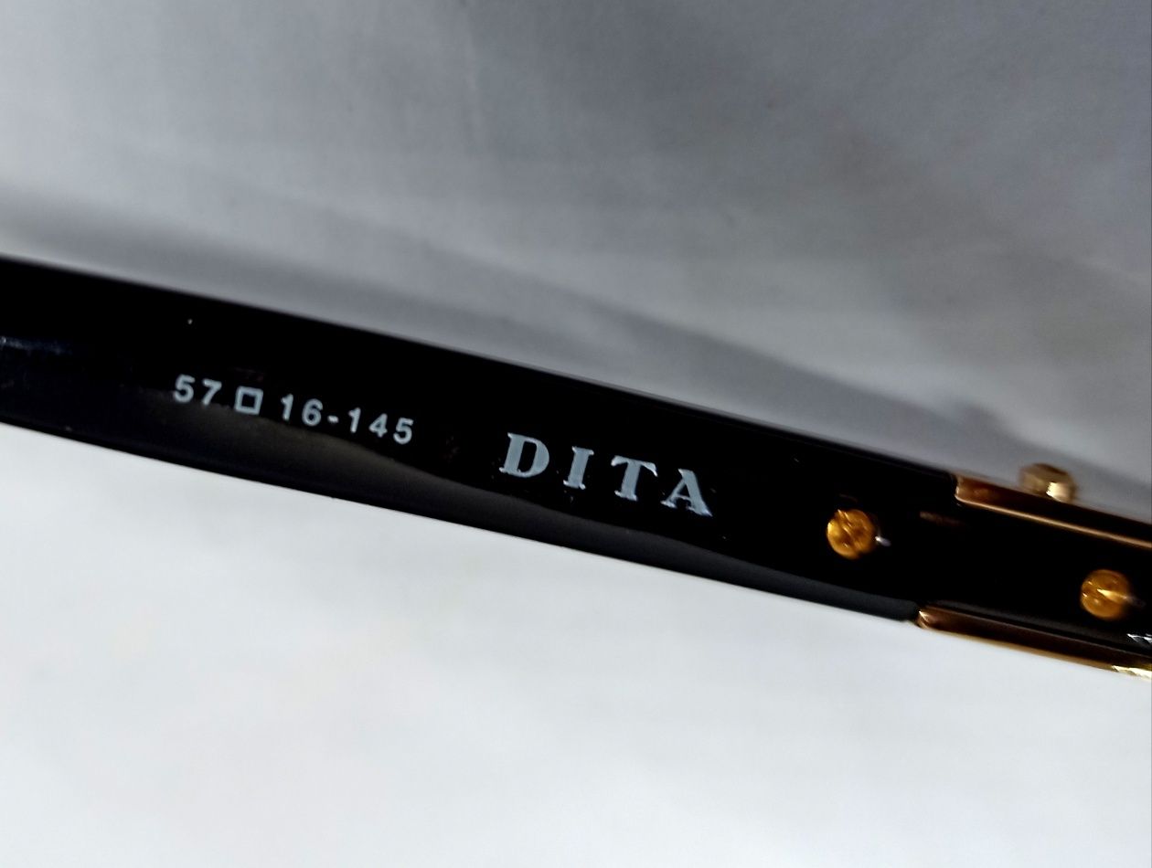 DITA очки мужские серые зеркальные в золотом металле капли люксовые