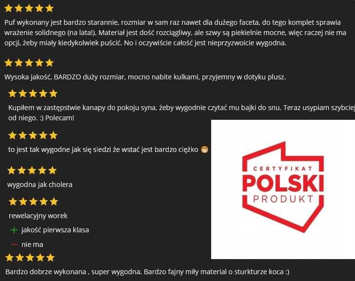 MEGA WOREK SAKO + gratis| Pufa pluszowa DOT XXXXL HIT 2024