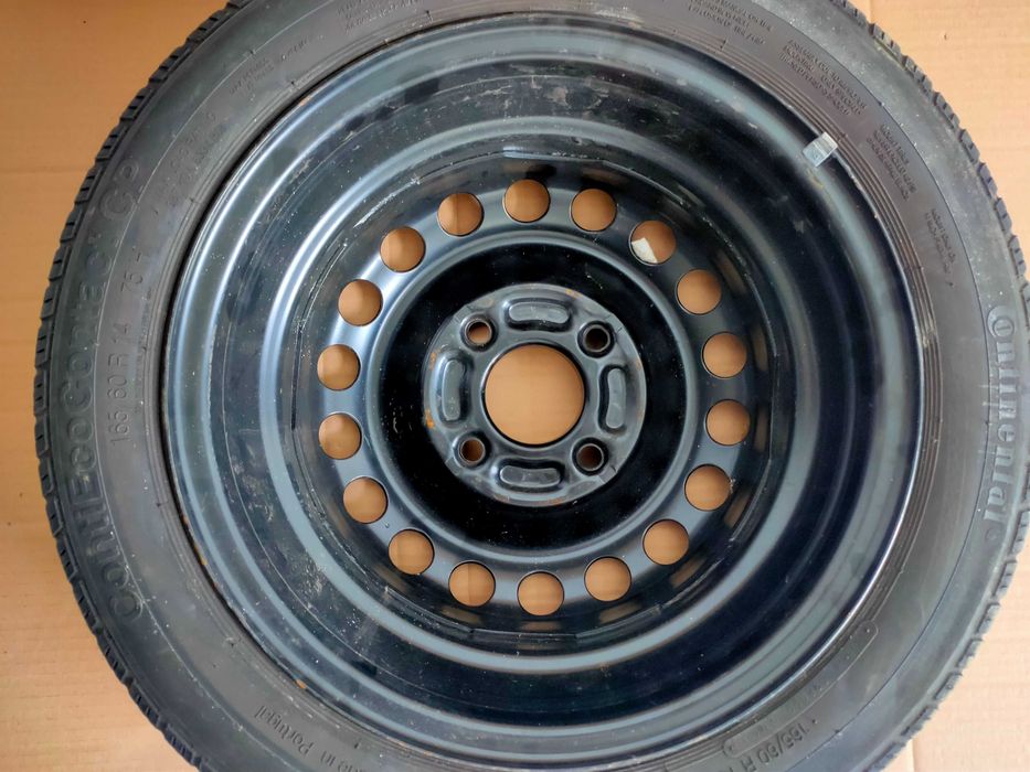 Jante suplente 4 furos e Pneu 165/60 R14