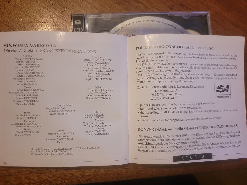 CDx2 Gala Concert/ K. Penderecki /Sinfonia Varsovia/ E.Podleś 1992 PR
