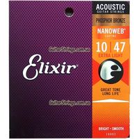 Струны Elixir 16002 Nanoweb Phosphor Bronze Extra Light 10-47 США