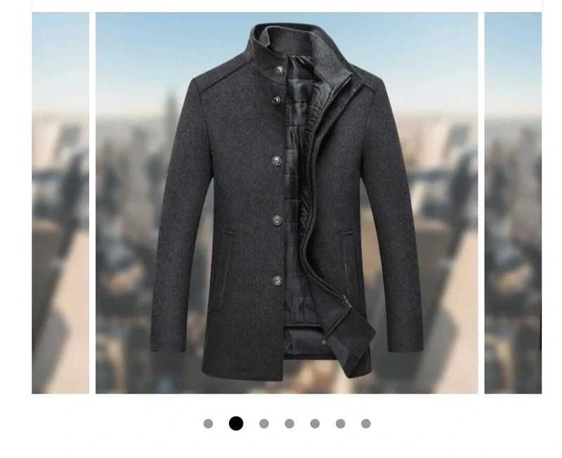 Wełniany płaszcz męski