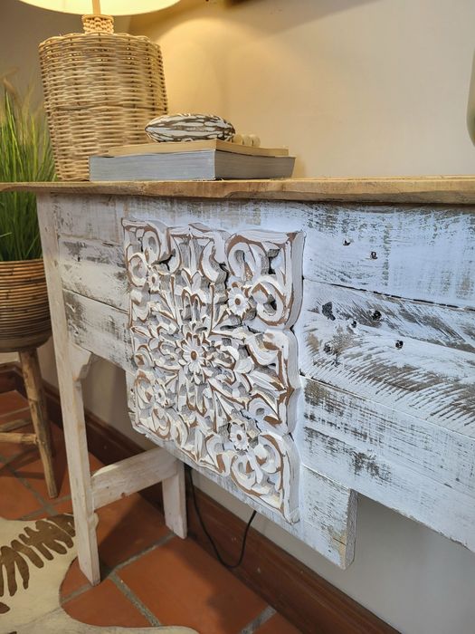 aparador, consola, mesa, talha, apoio, rustico