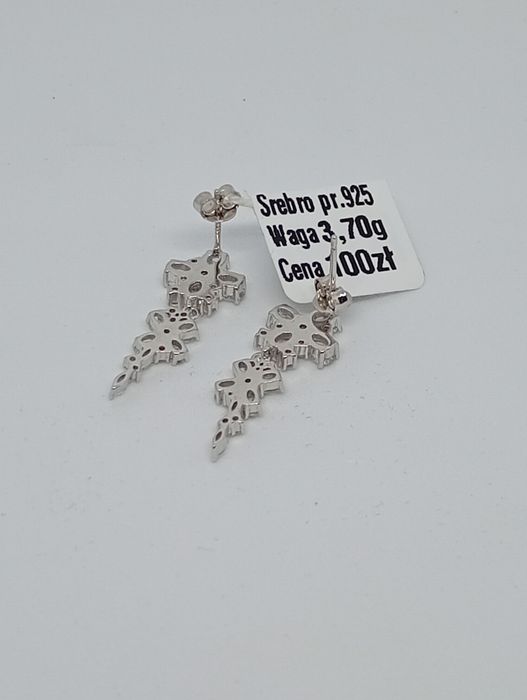 Srebrne kolczyki 3,70g, nowe srebro 925, Komis Tarnów Słoneczna 56c