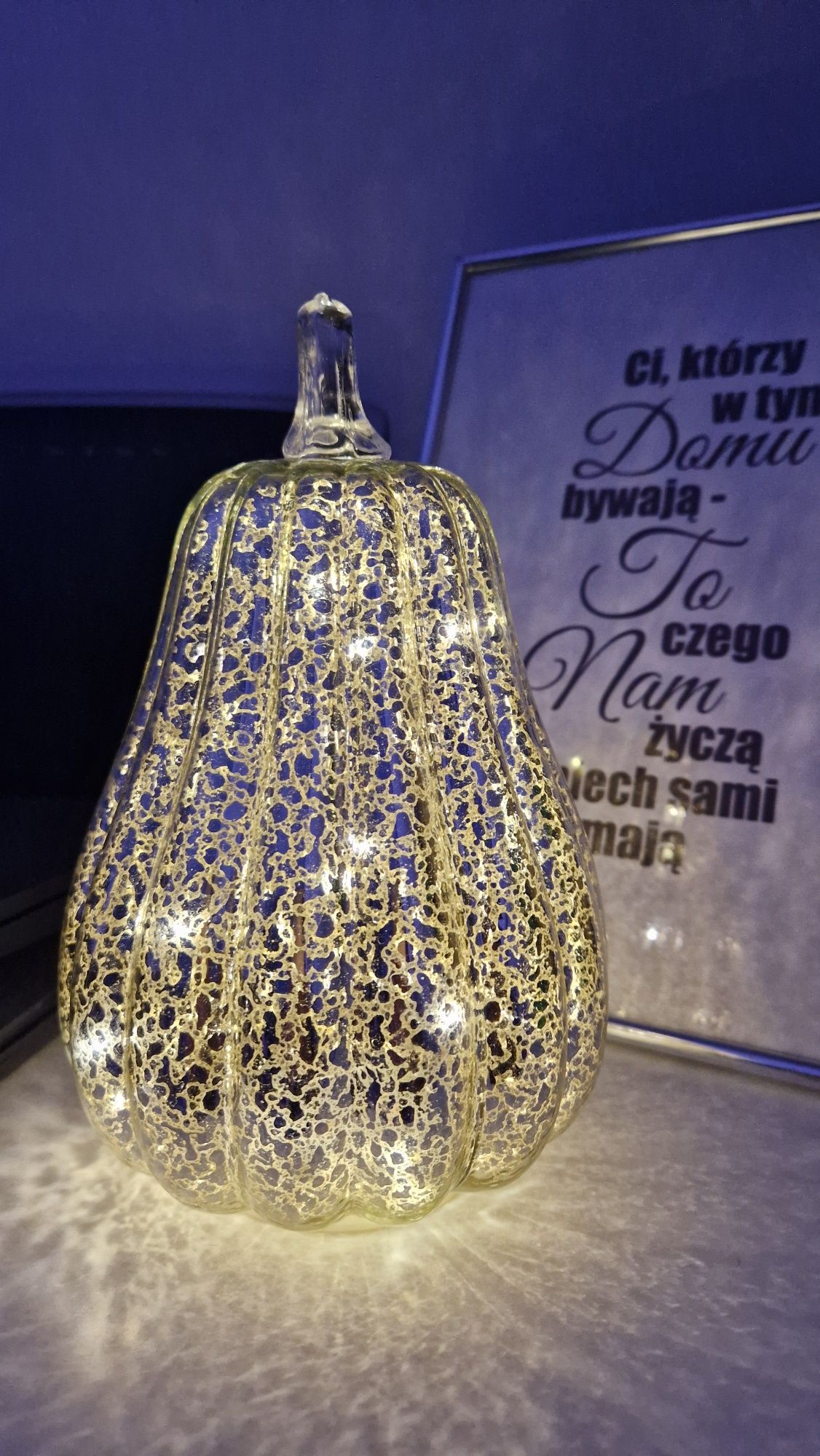 Simpdecor szklana dynia z oświetlenie LED dekoracja
