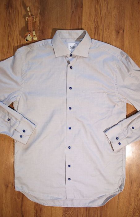 Koszula Oscar r. 40 szara męska dł rękaw bawełniana elegancka
