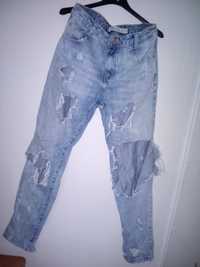 Sprzedam spodnie rurki jeansowe z dziurami ZARA
