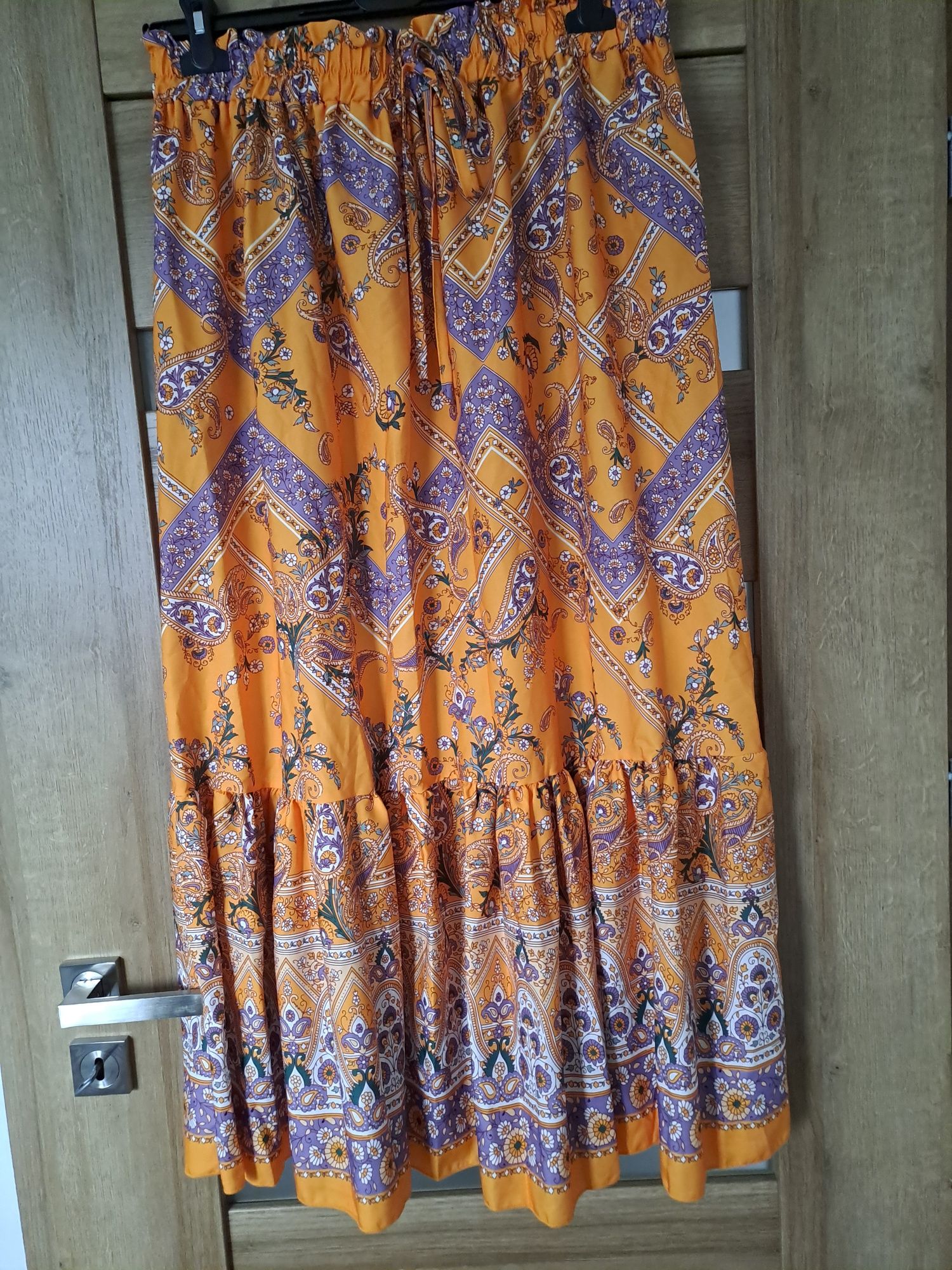 Piękna długa spódnica boho falbana rozmiar XL