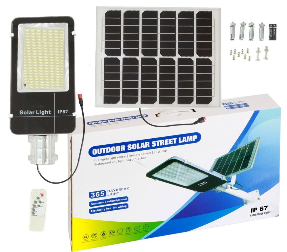 MOCNA Lampa SOLARNA 1200W LED panel solarny Wydajna ledy eva