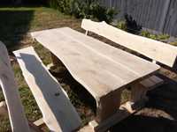 Stół dębowy z ławkami oszlifowany na taras lub ogród