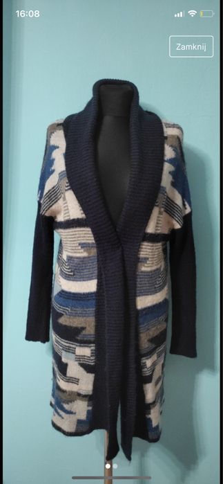 Długi sweter kardigan