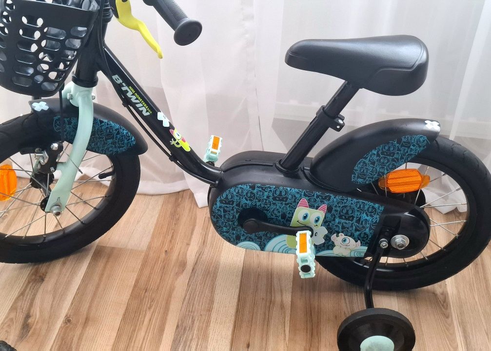 Btwin rowerek Monster koszyk kółka prowadnik koła 14 cali