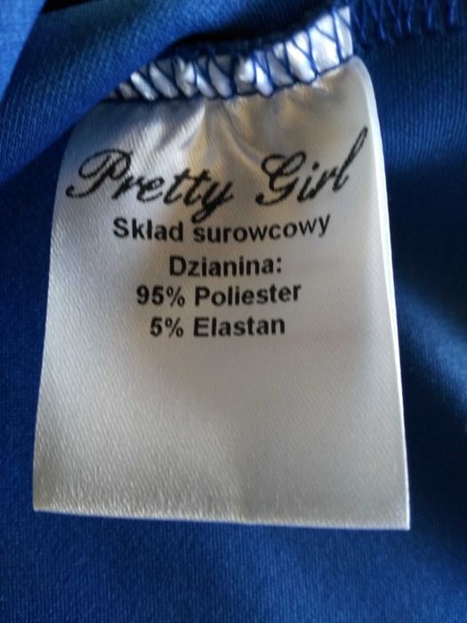 Ciekawa sukienka ołówkowa/wizytowa, niebieska - Pretty Girl rozm M