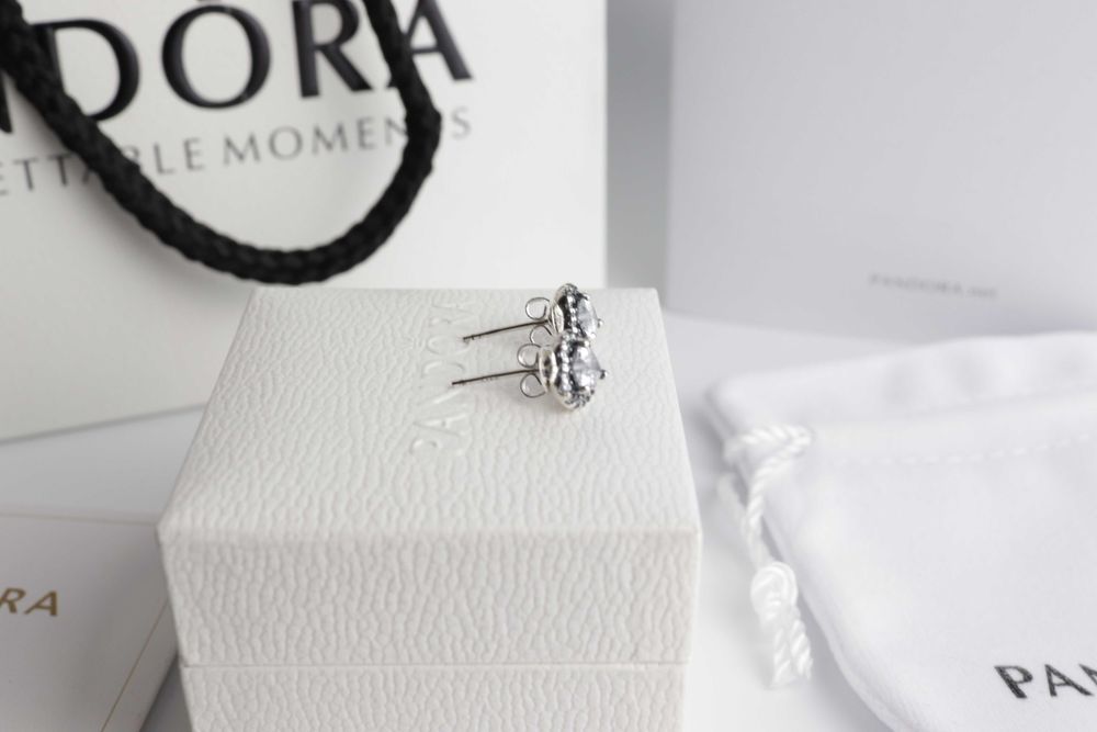 Pandora сережки пусети серце