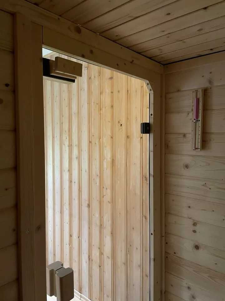 Sauna FIŃSKA ogrodowa na zewnatrz Karibu z DREWNA piec 230V zewnętrzna