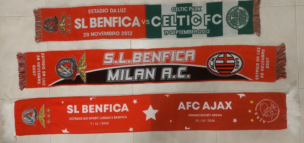 3 Cachecois do Benfica provas europeias