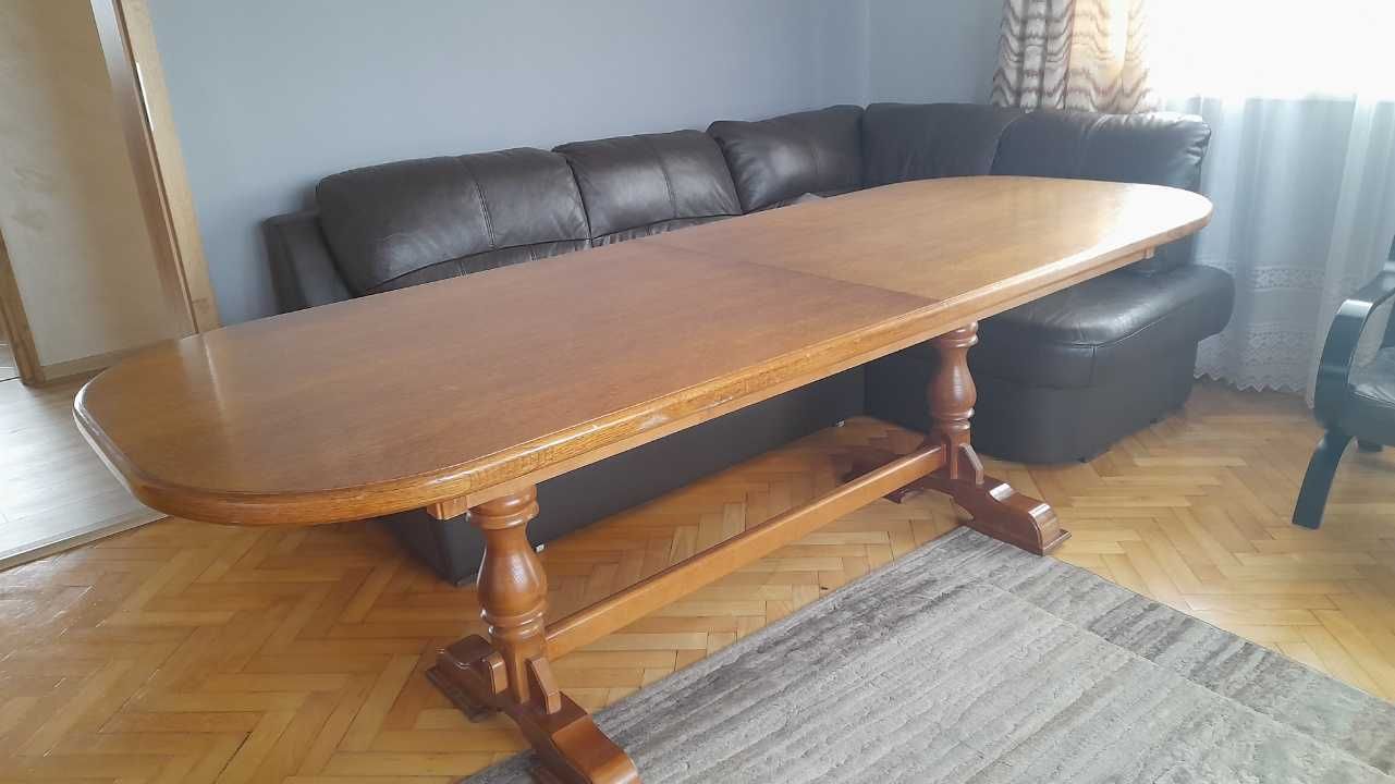 Stół drewniany duży do salonu 91x276/334