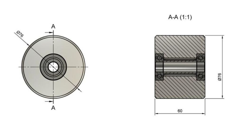 Roda Tensora de Alumínio para Lixadeira - Tension Wheel f Belt Grinder