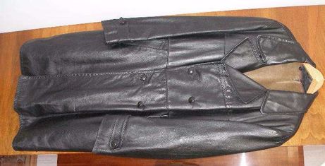 Płaszcz skórzany czarny skora naturalna z podpinką typu miś