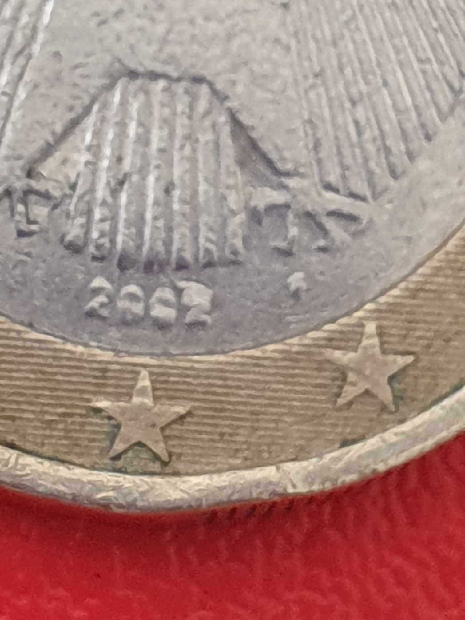 Moeda 1 euro 2002 Alemanha letra F 
defeito na data e na letra