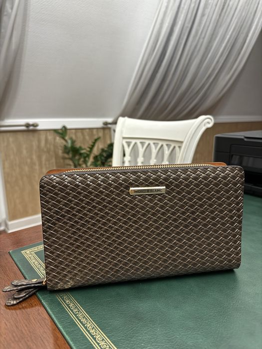 Montblanc Woven Leather Zip Clutch