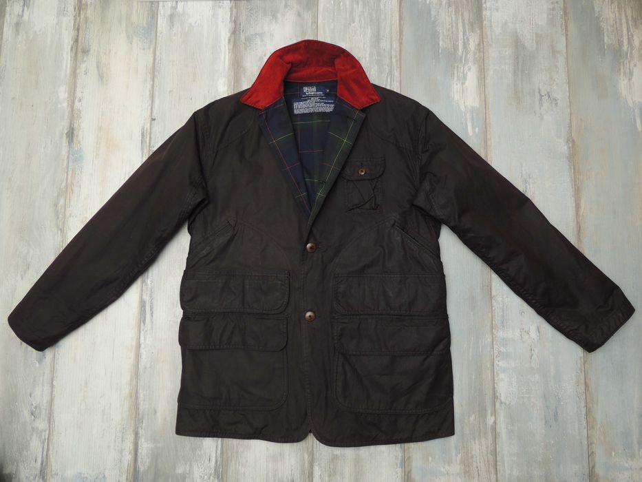 POLO RALPH LAUREN WAXED OILCLOTH hunting kurtka myśliwska do lasu