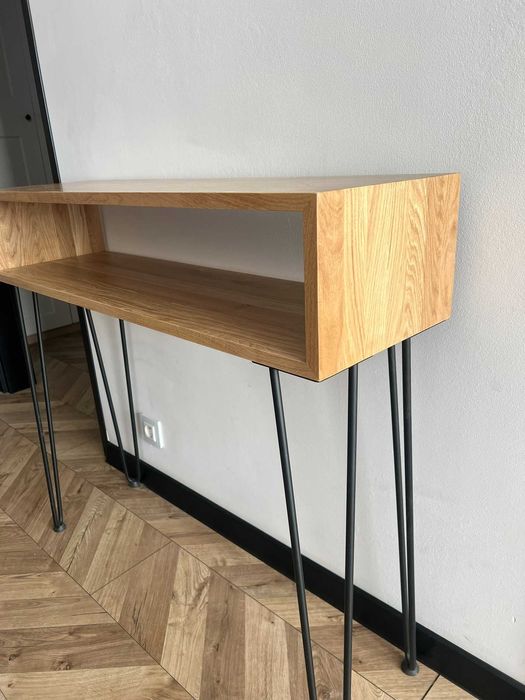 Konsola dębowa Celebes 80cm x 30cm x 91cm LITE DREWNO