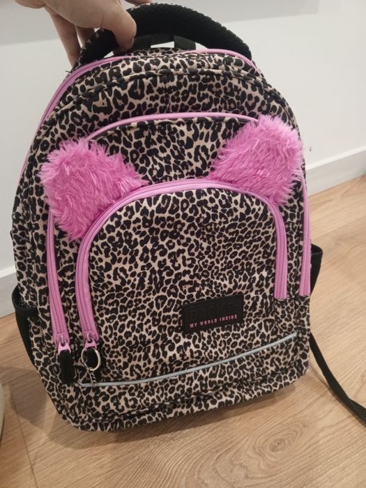 Plecak panterka z uszami dla pierwszoklasisty dziewczęcy