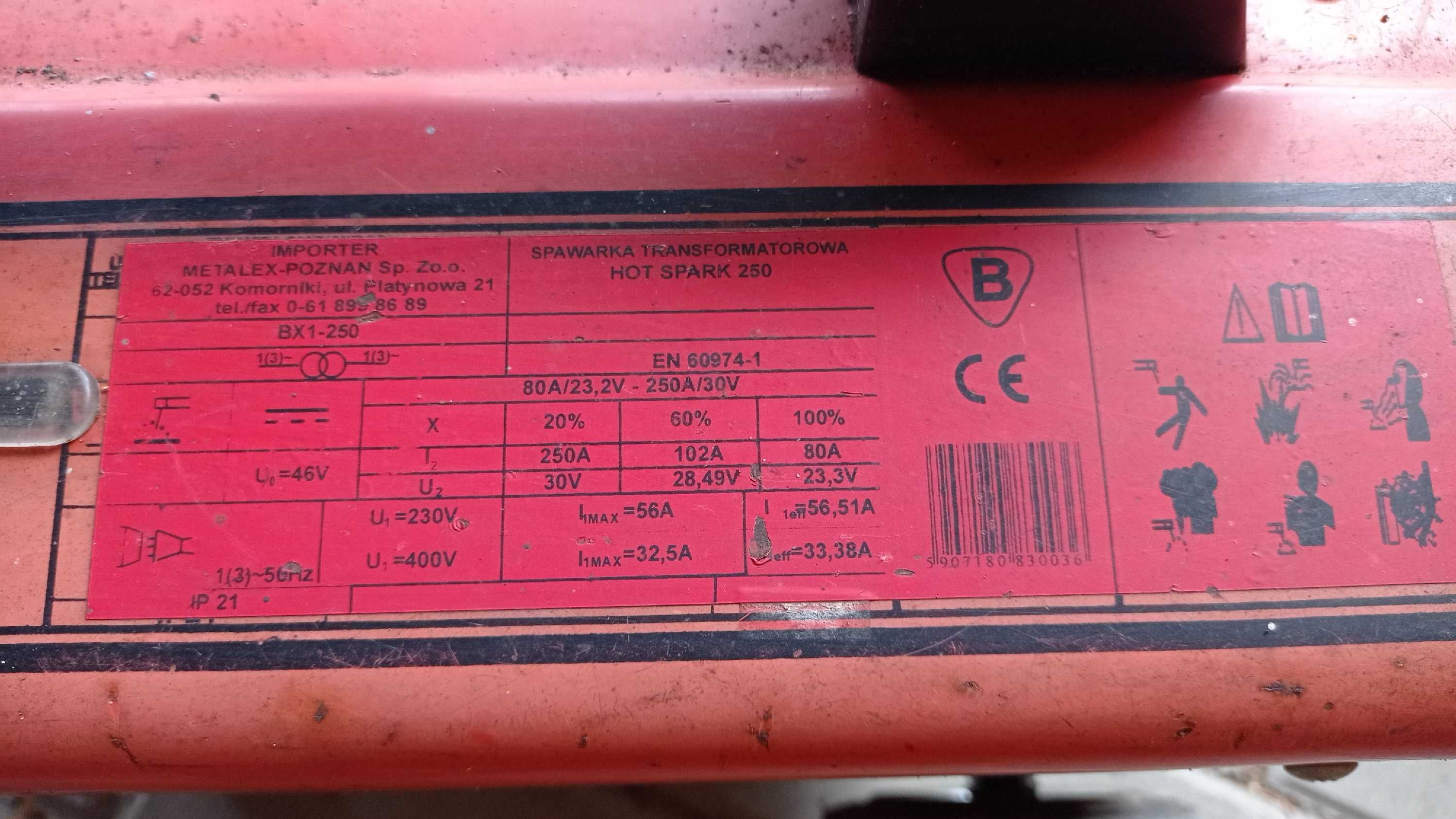 Spawarka transformatorowa HOT SPARK 250