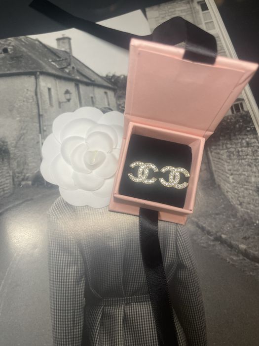 Kolczyki cc premium cyrkonie pozłacane średnie