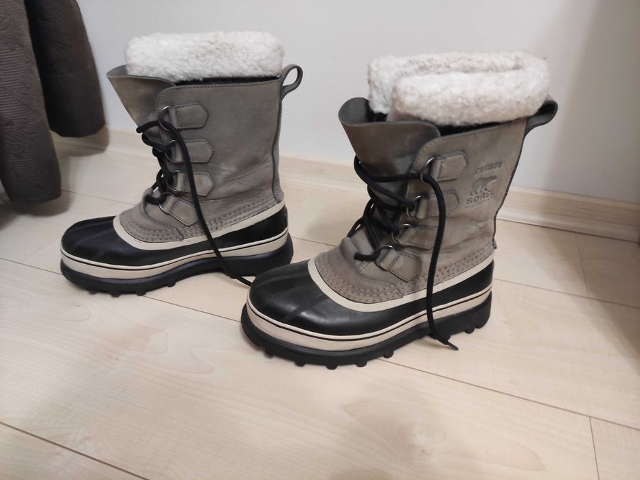 Damskie śniegowce skórzane Sorel Caribou WP Buff 38 23,5 cm jak nowe