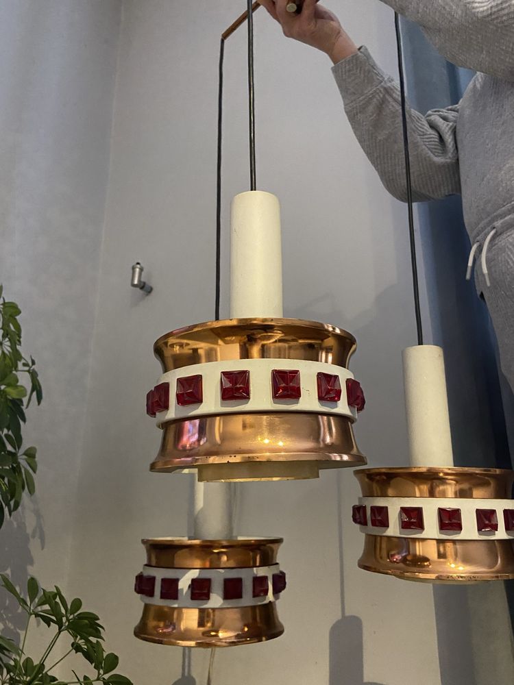UNIKAT lampa wisząca sufitowa PRL unikatowy egzemplarz