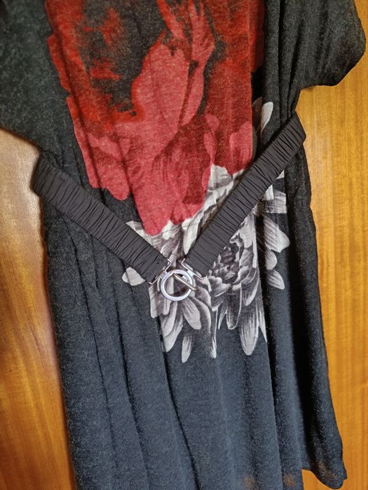 mini-vestido (tunica) em malha ,com cinto