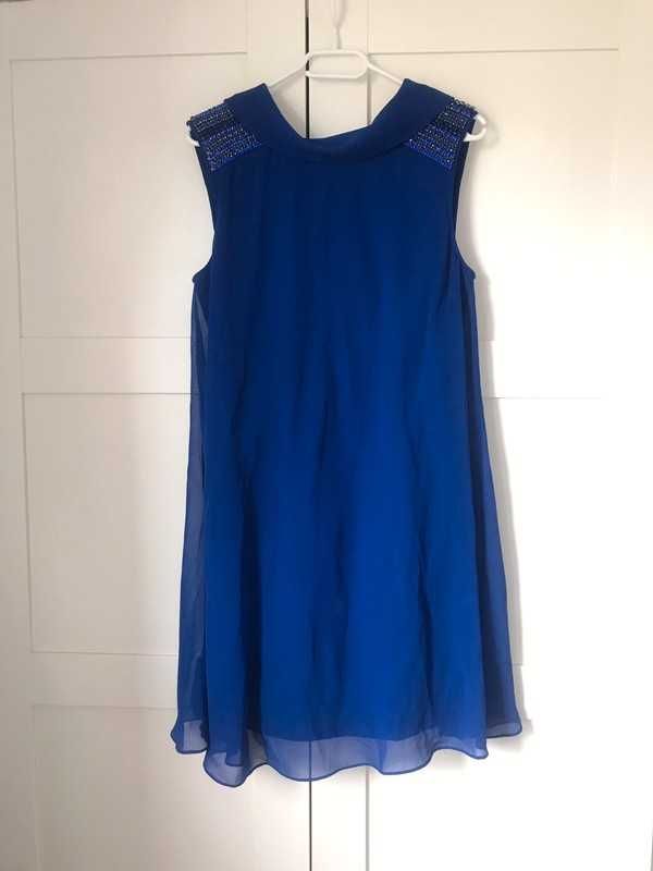 Ted Baker sukienka elegancka wesele 38 niebieska