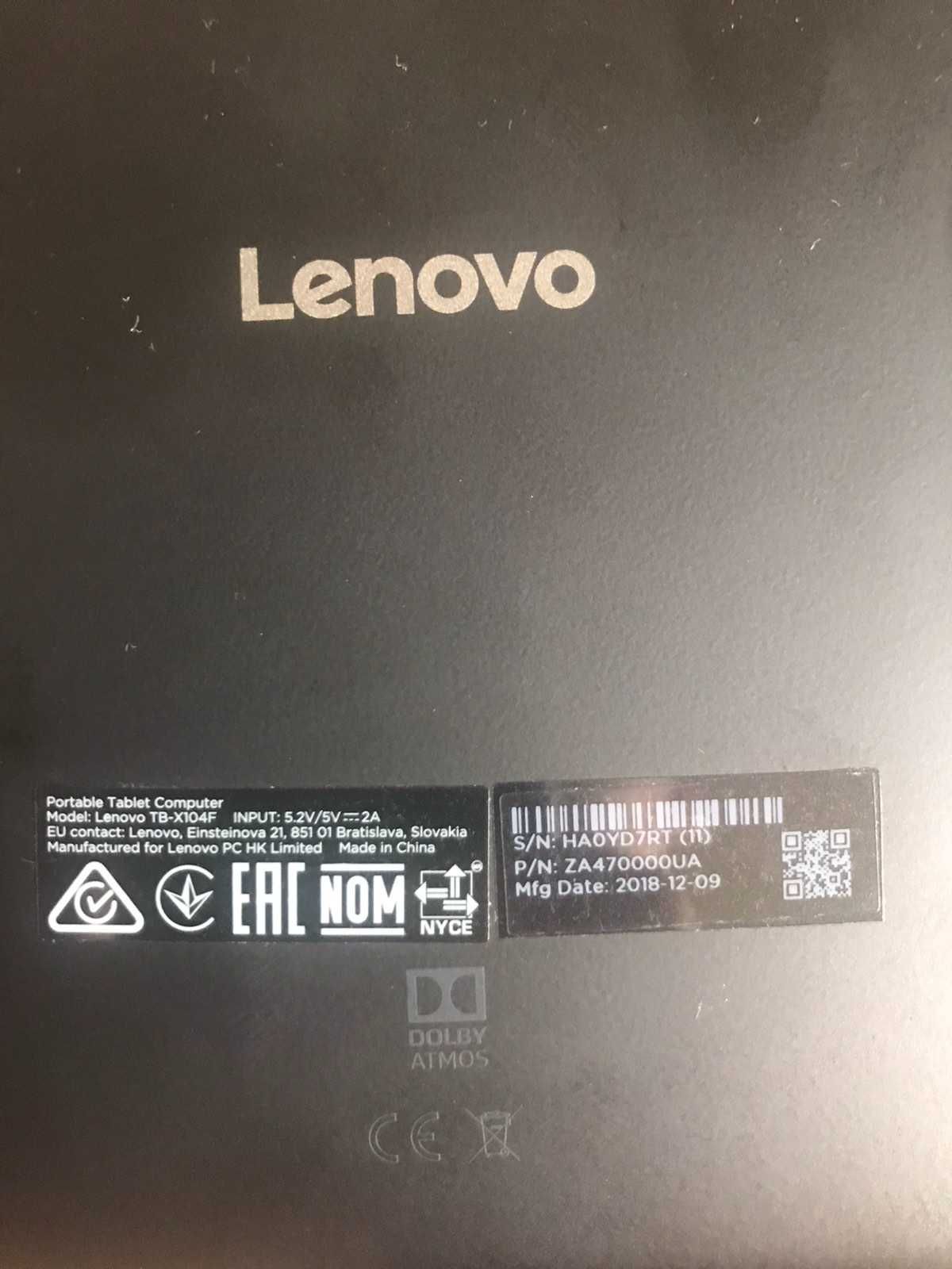 планшет LENOVO  TB-X104F